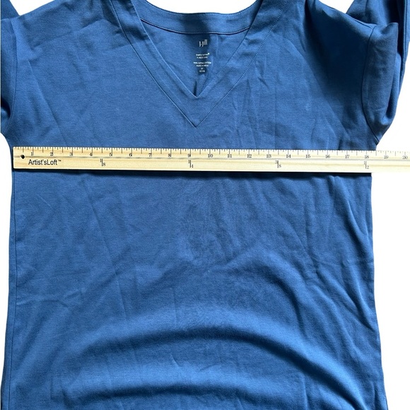 J Jill NWT extra Small Petite V Neck Blue Long Sleeved  Tunic - Picture 7 of 12